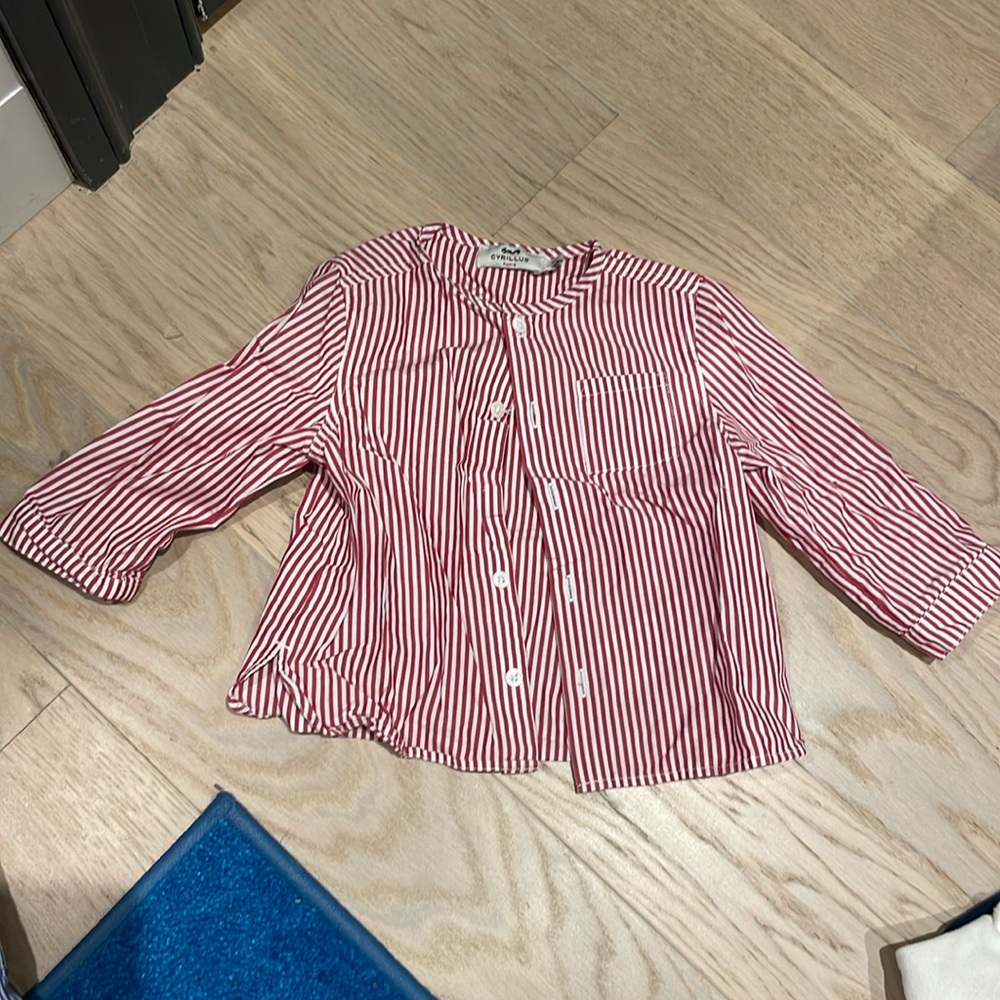 Cyrillus boy shirt summer red stripes 18month